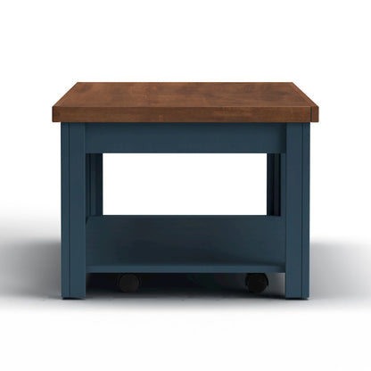 Nantucket 48 inch Coffee Table, Blue Denim and Whiskey Finish
