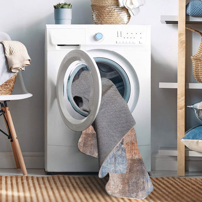 Washable Kyler Beige/Blue 3x5, Rug