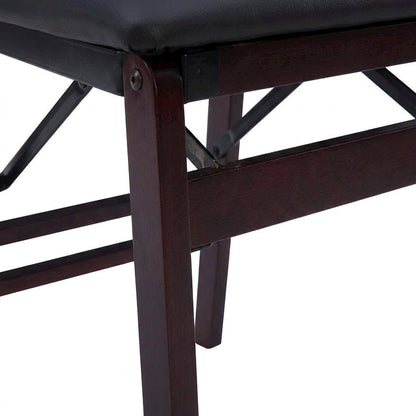 Foam-Padded Rubberwood X-Back Foldable Dining Chairs, Set of Two, Brown