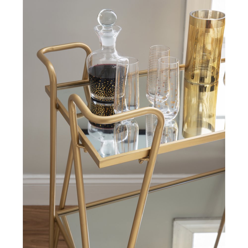 Gold Mid-Century Bar Cart