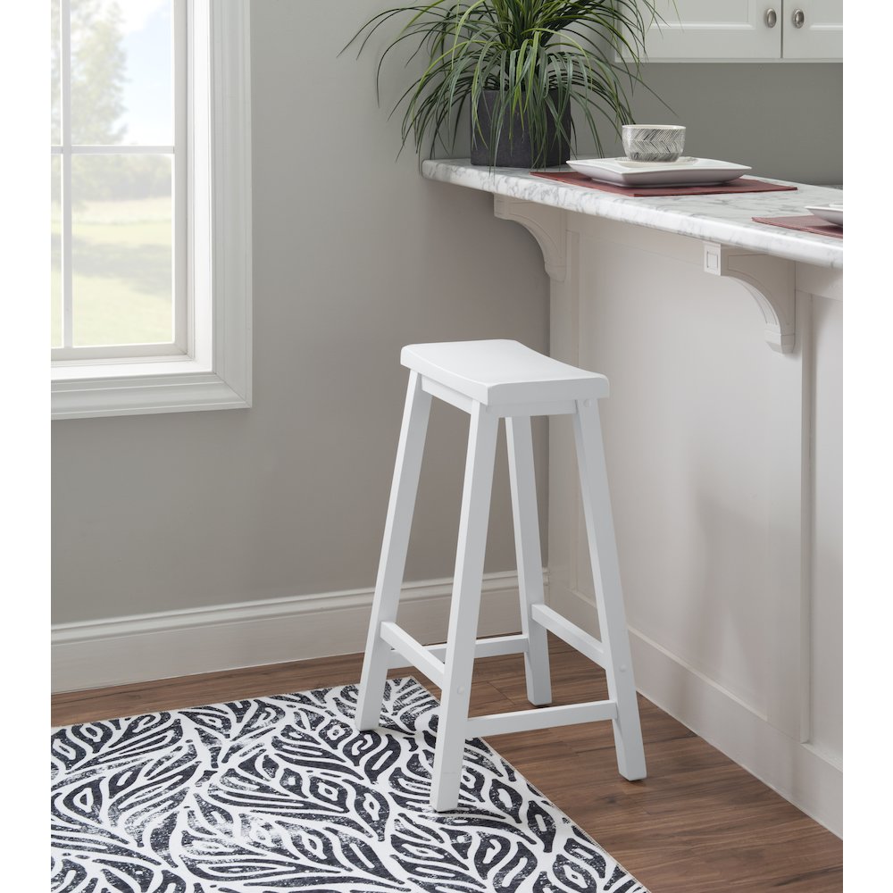 White Saddle Bar Stool