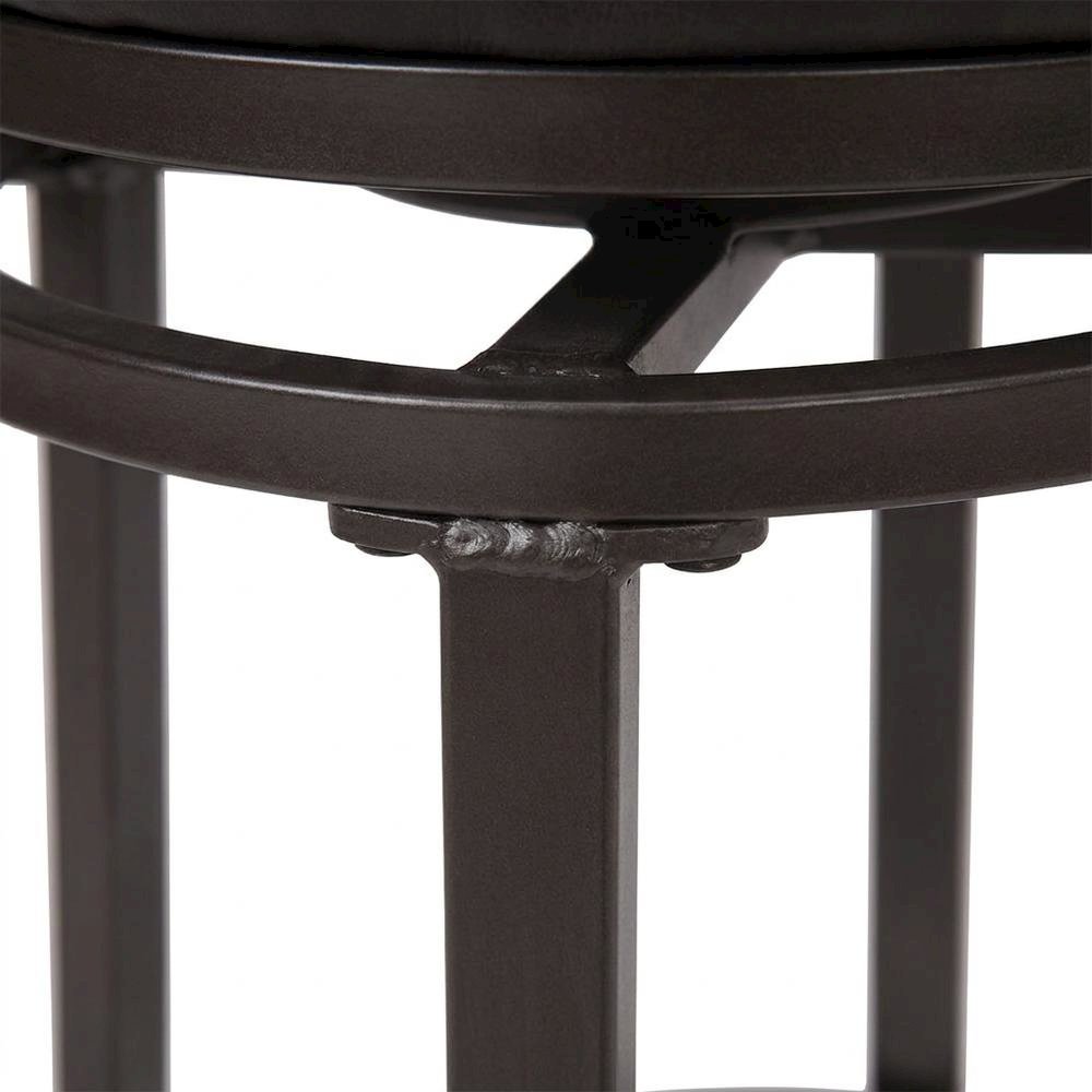Metal Swivel Counter Stool with Faux Leather Cushion and Back, Brown
