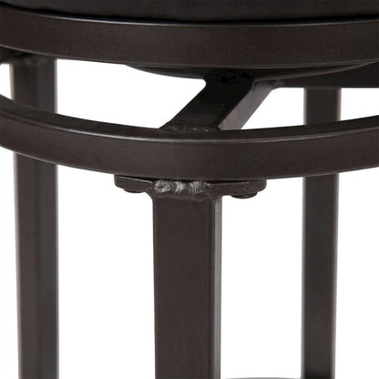 Metal Swivel Counter Stool with Faux Leather Cushion and Back, Brown
