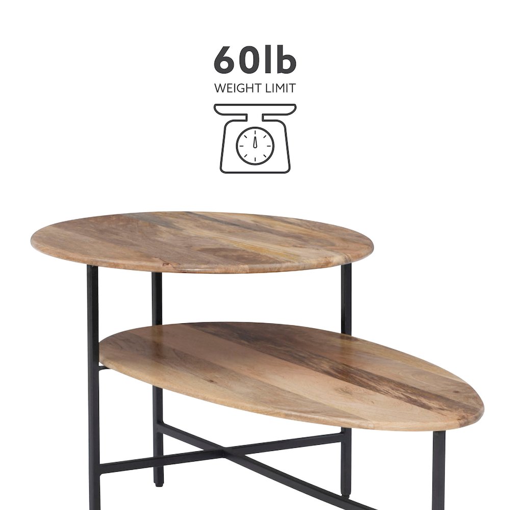 Tavin Two Tiered Coffee Table Natural Black