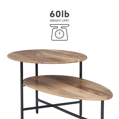 Tavin Two Tiered Coffee Table Natural Black