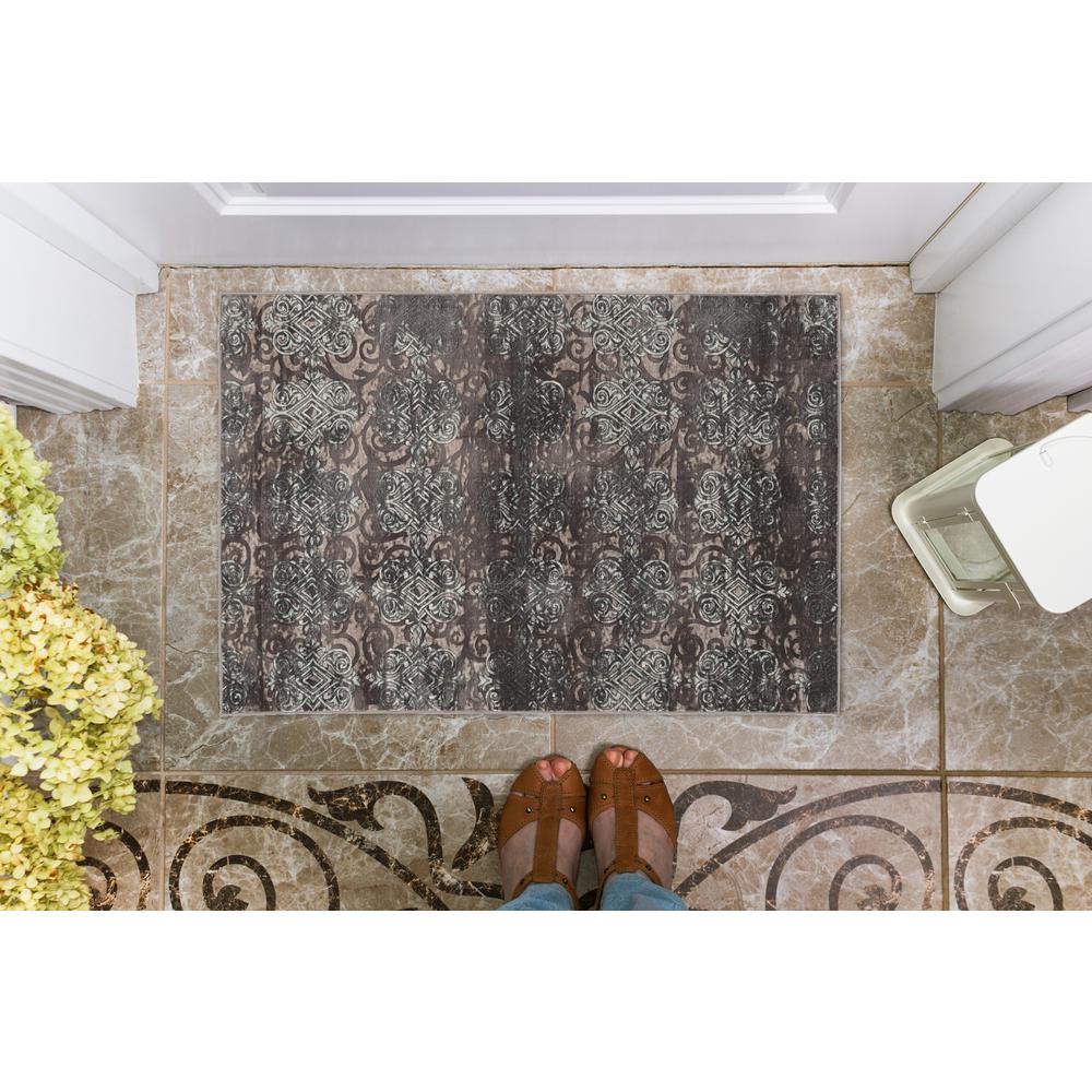 Vintage Trellis Grey & Blue 2x3, Rug