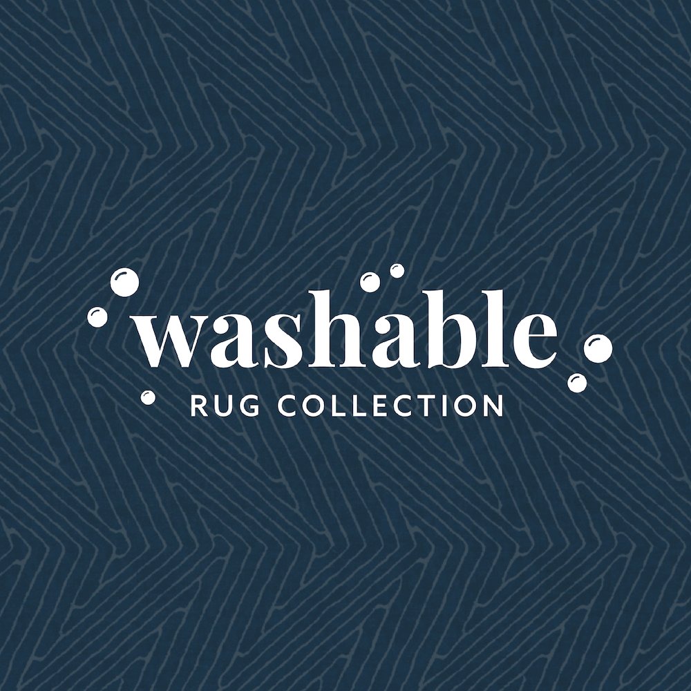 Washable Fuller Blue/Ivory 3x5, Rug