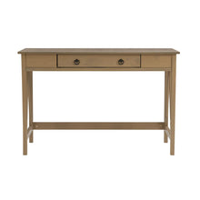 Driftwood Office Desk with Solid Eucalyptus Pine Finish, Spacious Work Surface