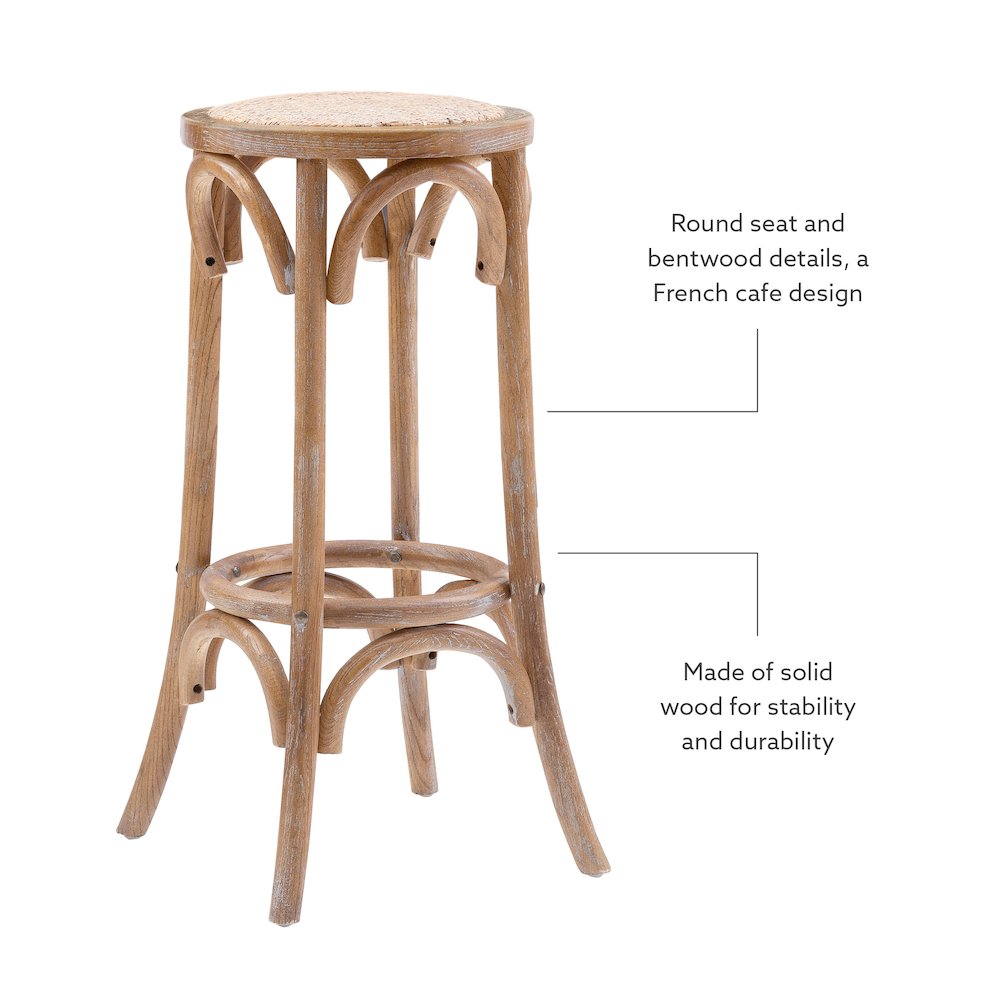 Rae Rattan Seat Backless Bar Stool