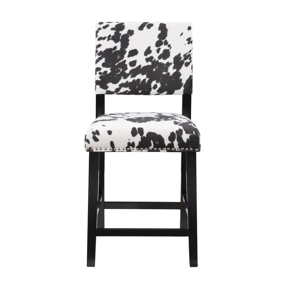 Corey Black Cow Print Counter Stool