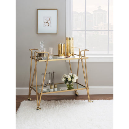 Gold Mid-Century Bar Cart