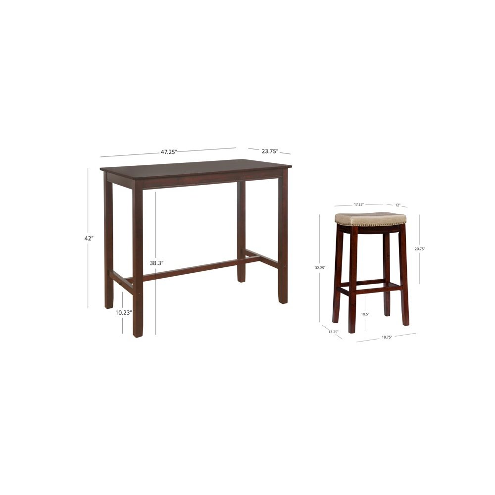 Claridge 3Pc Bar Set Brown Beige