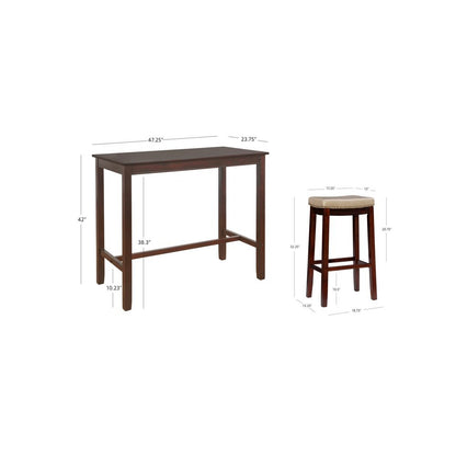 Claridge 3Pc Bar Set Brown Beige