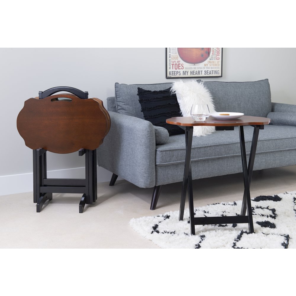 Serpentine Black Tray Table