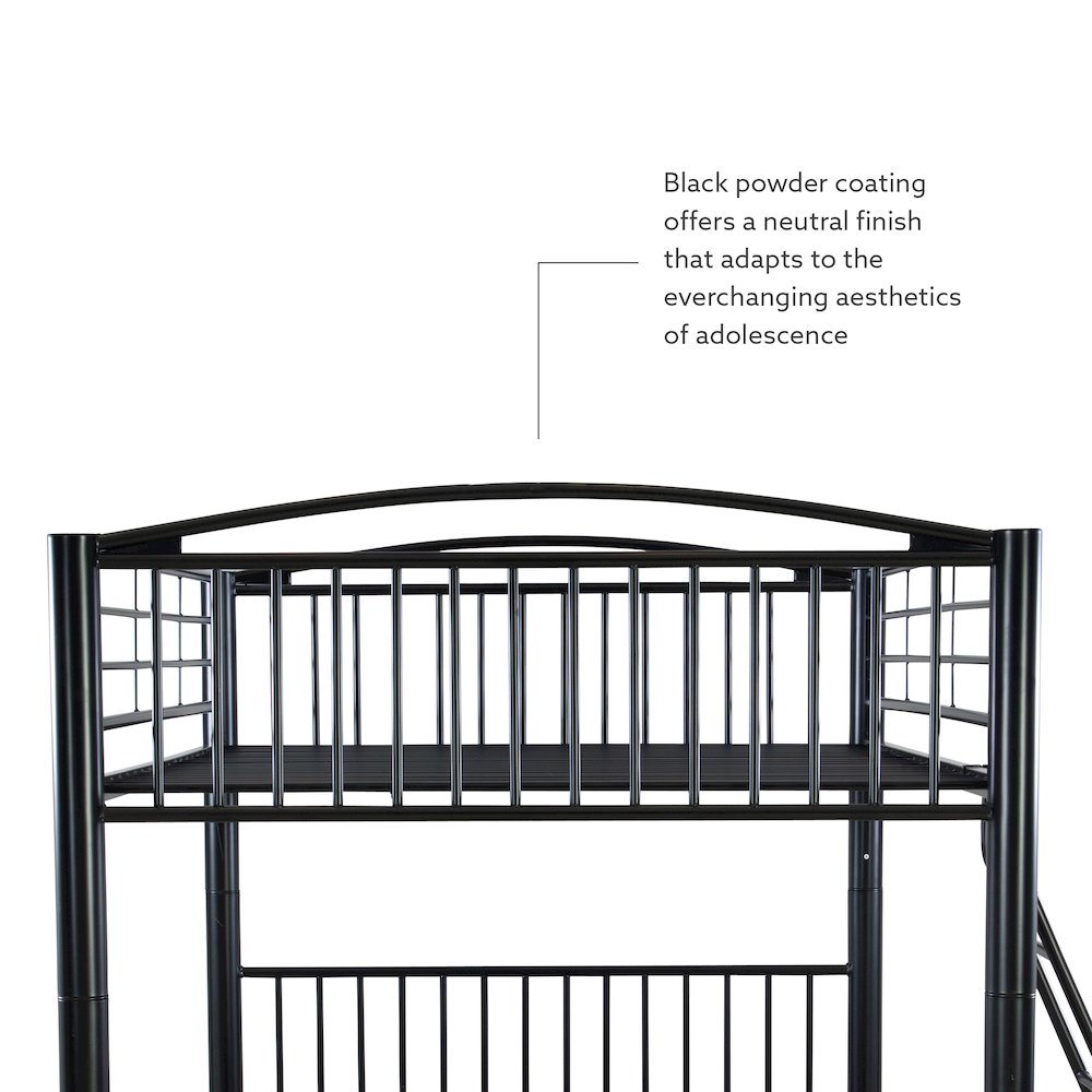 Heavy Metal Black Full Over Full Bunk Bed