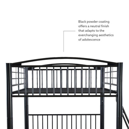 Heavy Metal Black Full Over Full Bunk Bed