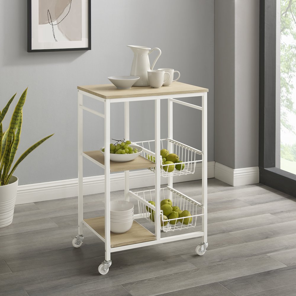 Alicia Small Kitchen Cart White
