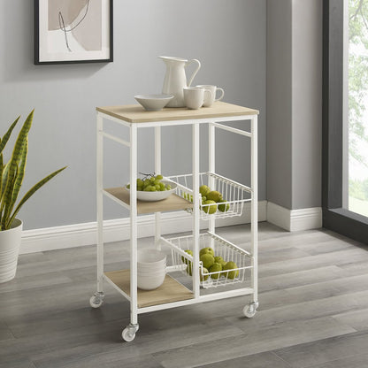 Alicia Small Kitchen Cart White
