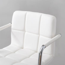 White and Chrome Quilted Barstool