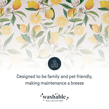 Washable Sumner Ivory/Yellow 5x7, Rug