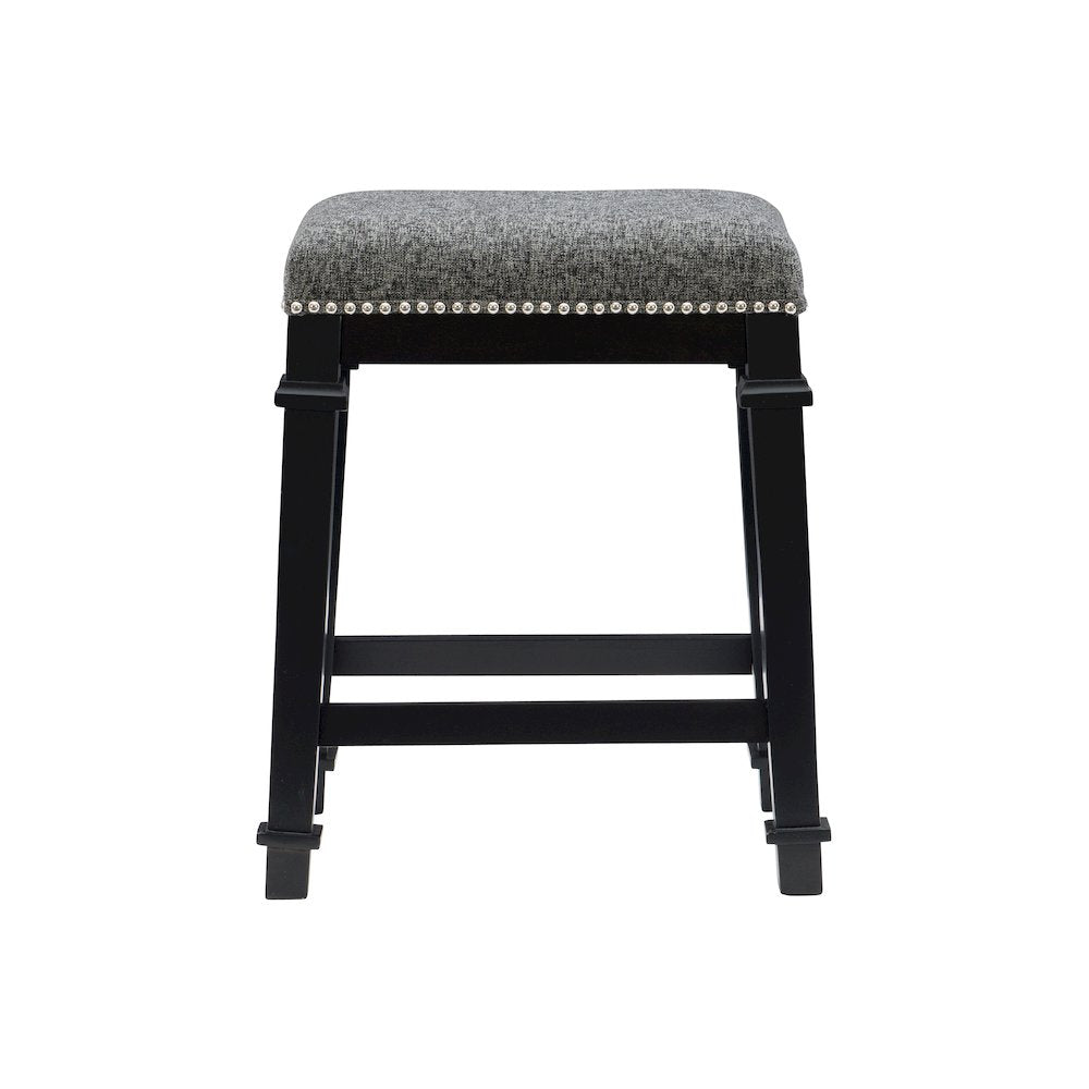 Kennedy Black And White Tweed Backless Counter Stool