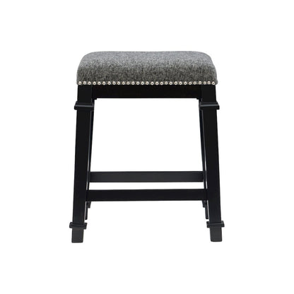 Kennedy Black And White Tweed Backless Counter Stool