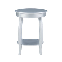 Silver Round Table with Shelf