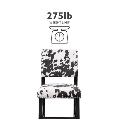 Corey Black Cow Print Counter Stool