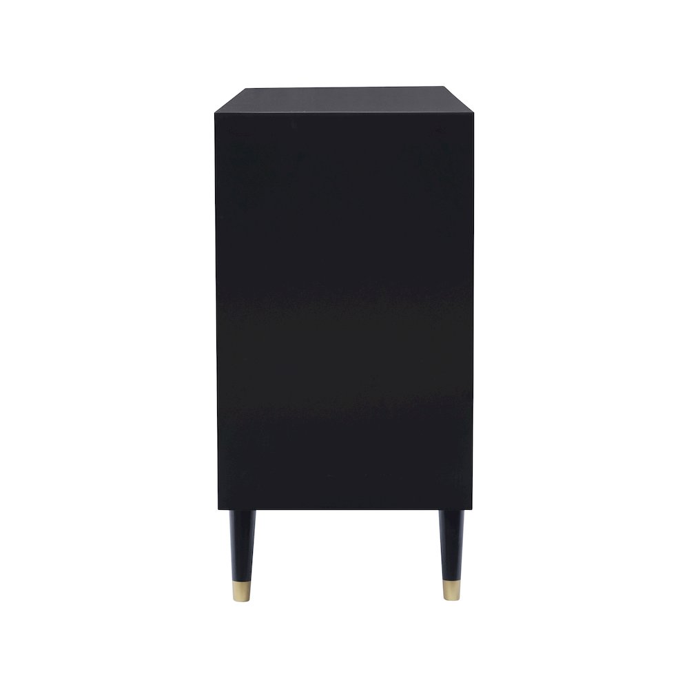 Six Drawer Geo Texture Dresser Black