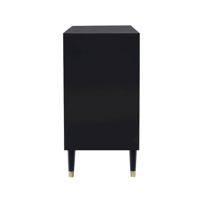 Six Drawer Geo Texture Dresser Black
