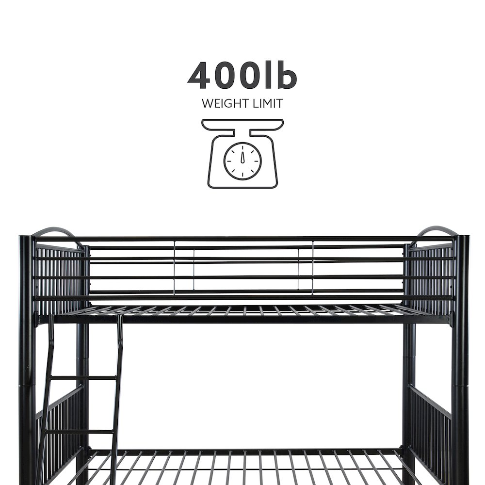 Heavy Metal Black Full Over Full Bunk Bed