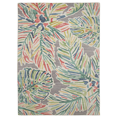 Outdoor Washable Tampa Grey & Green 7' X 9', Rug