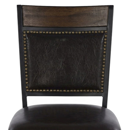 PU Leather Swivel Bar Stool with Steel Frame and Bentwood Rail, Brown