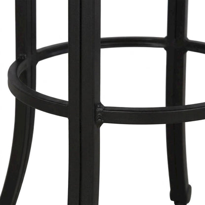 PU Leather Swivel Bar Stool with Steel Frame and Bentwood Rail, Brown