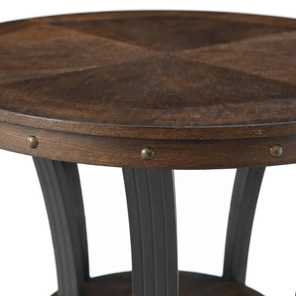Bar Height Pub Table with Steel Frame, Counter Height Bistro, Brown