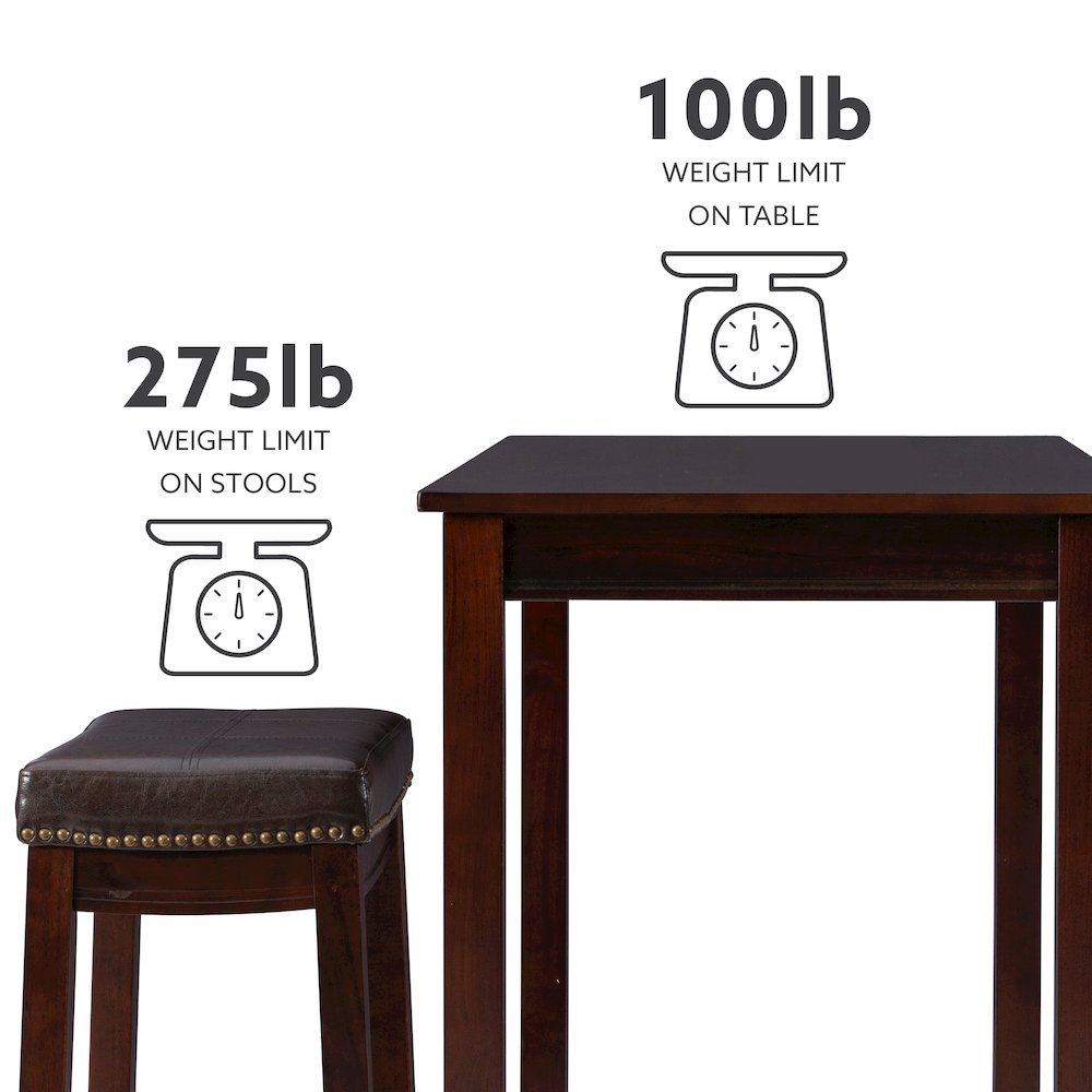 Claridge 3Pc Counter Set Brown
