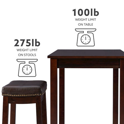 Claridge 3Pc Counter Set Brown