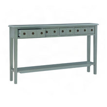Console Table with Drawers, Lower Shelf, and Entryway Sofa Table, Blue