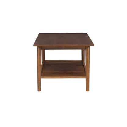 Charlotte Coffee Table With Shelf, Walnut Brown