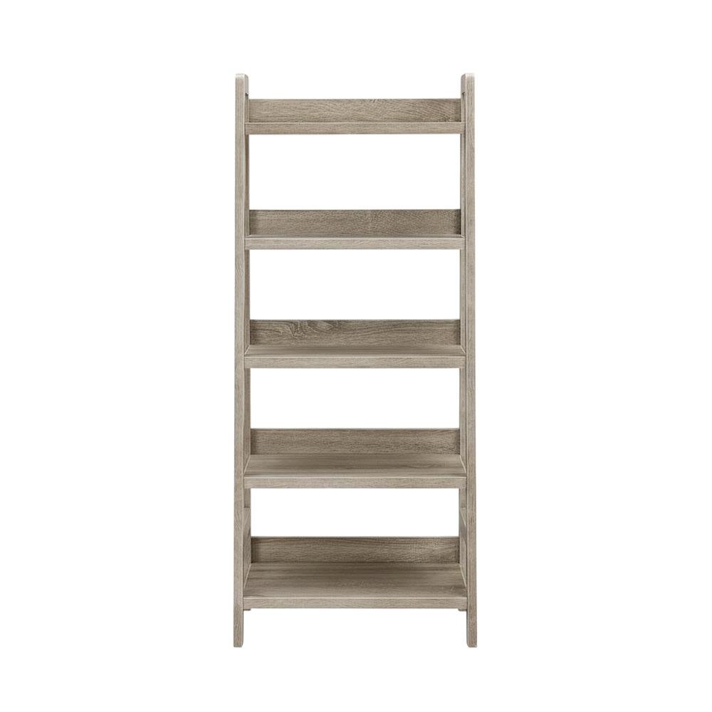 Grey Ladder Bookcase with Multi-Functional Shelving for Home Storage