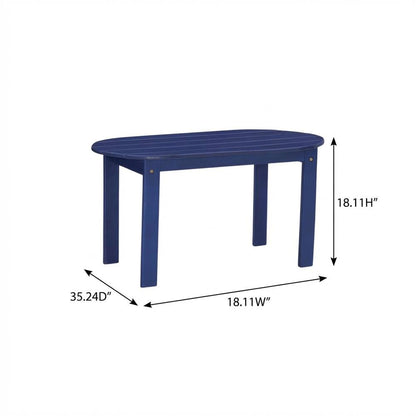 Blue Outdoor Coffee Table With Acacia Wood Finish And Sturdy Construction