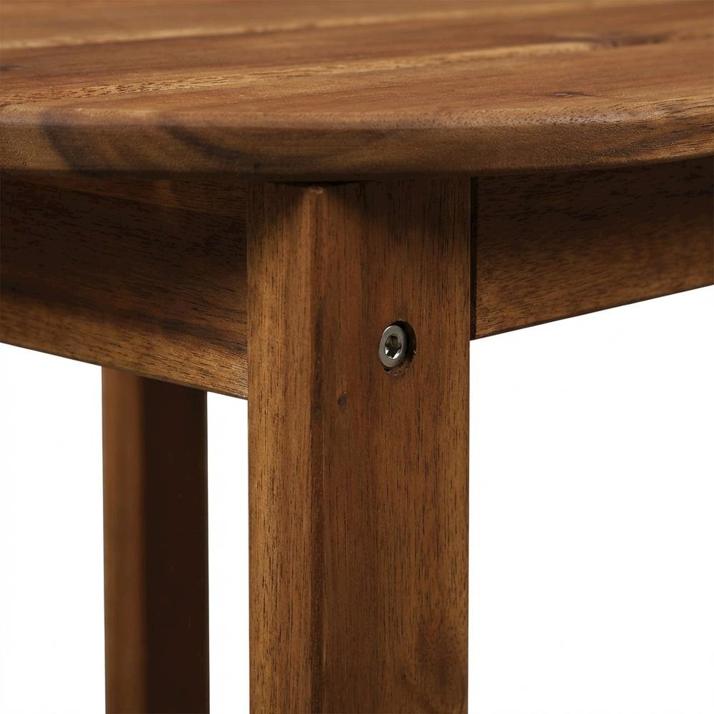 Brown Acacia Wood Outdoor Coffee Table With Solid Construction And Slim Profile