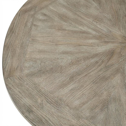 Round Coffee Table in Pewter Finish, Metal and Wood
