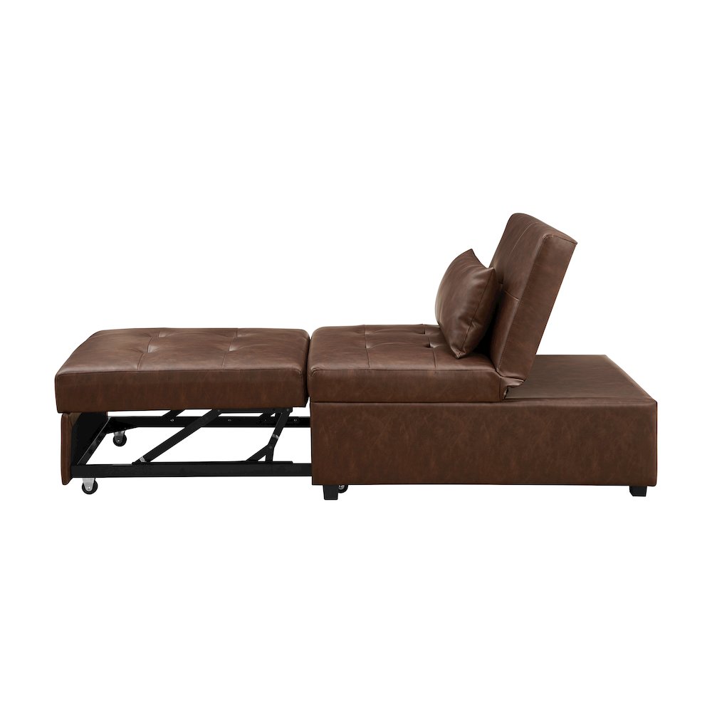 Boone Sofa Bed, Brown Faux Leather