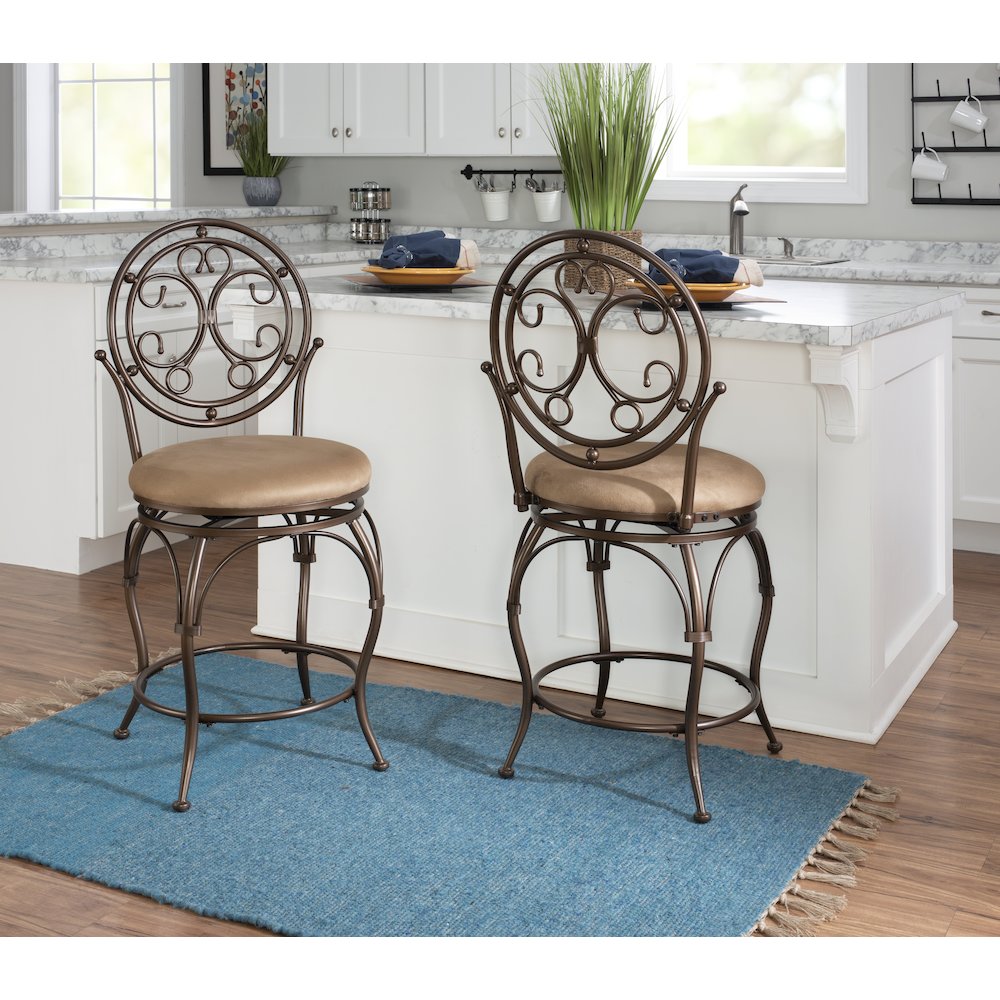 Big and Tall Scroll Circle Back Counter Stool