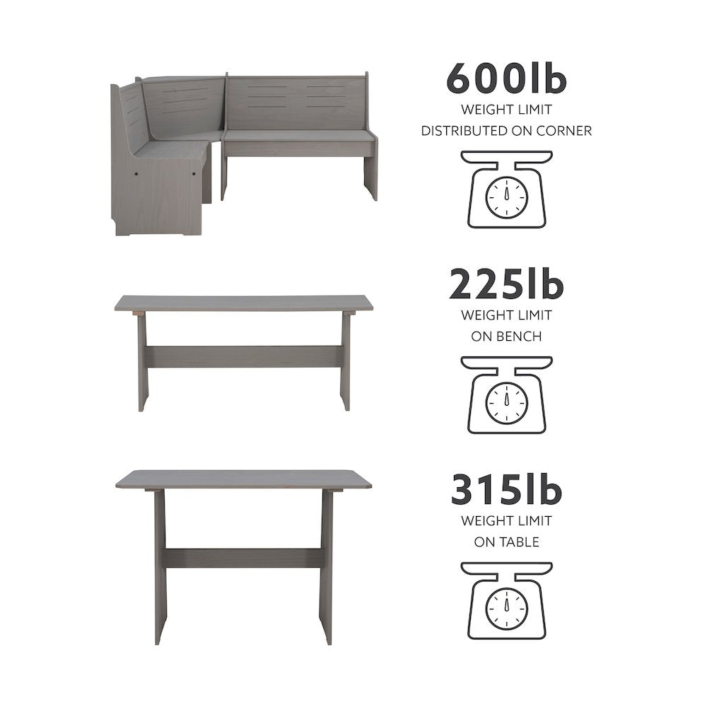 Waldron Corner Nook Set Grey Kit