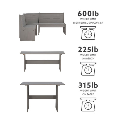 Waldron Corner Nook Set Grey Kit