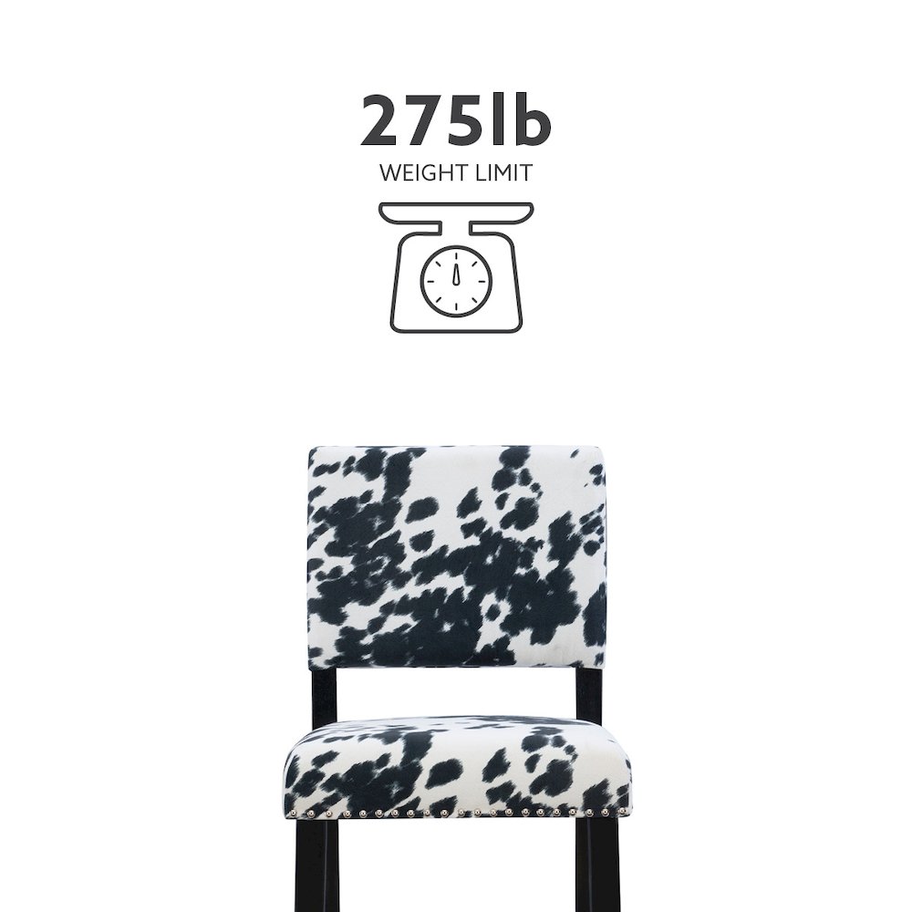 Corey Black Cow Print Bar Stool