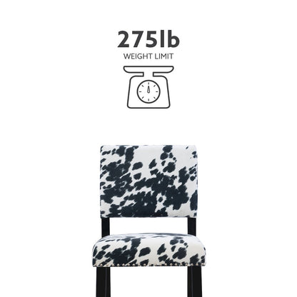 Corey Black Cow Print Bar Stool