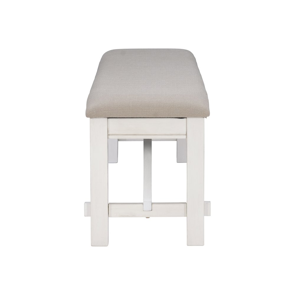 Turino Distressed White Bench